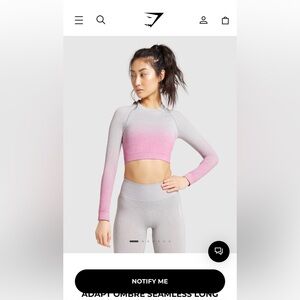 Gymshark: ADAPT OMBRE SEAMLESS LONG SLEEVE CROP TOP
